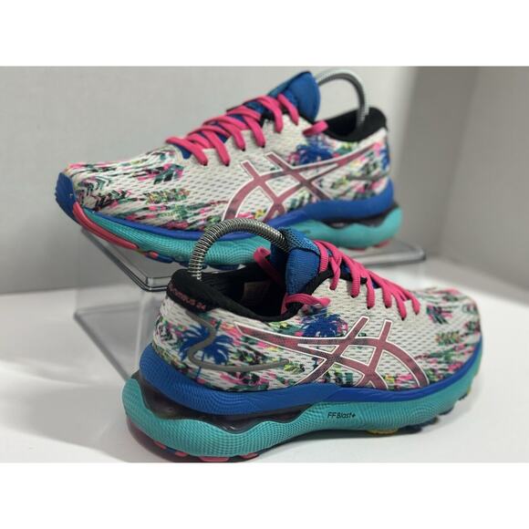 Asics Gel Nimbus 24 Womens 6 Color Injection Tropical Running Shoes 1012B284 - Picture 4 of 12